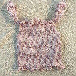 Floral Smocked Crop Top
